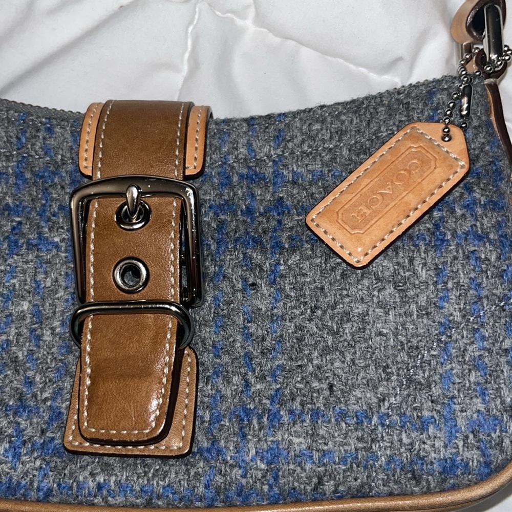 Coach Gray and Blue Belt Bag with Stylish Design
